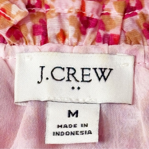 J. Crew Pink Floral Dainty Ruffle V-Neck Long Sleeve Blouse Medium - Picture 4 of 16